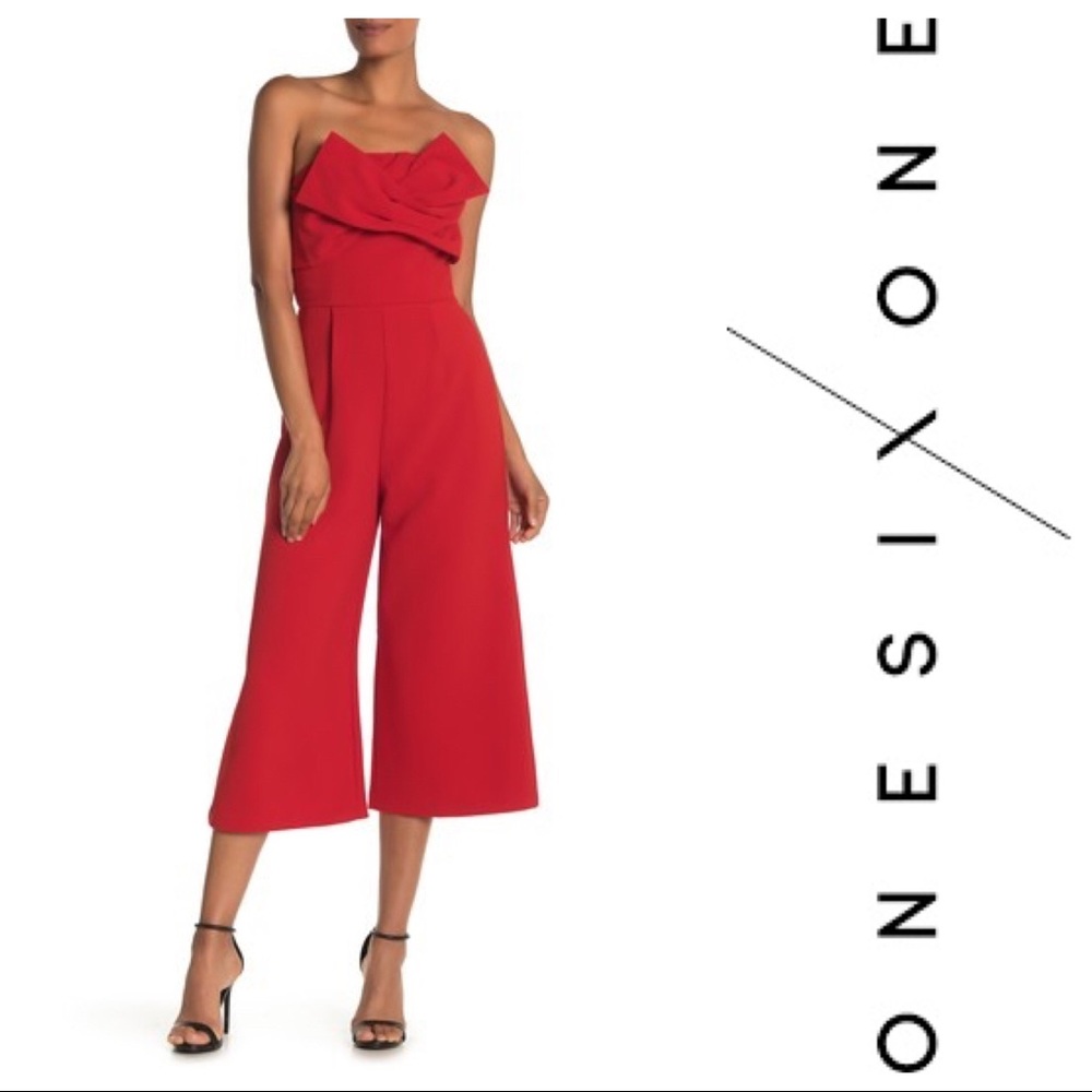 ⭐️NWT⭐️ One Six One Bow Front Strapless Jumpsuit